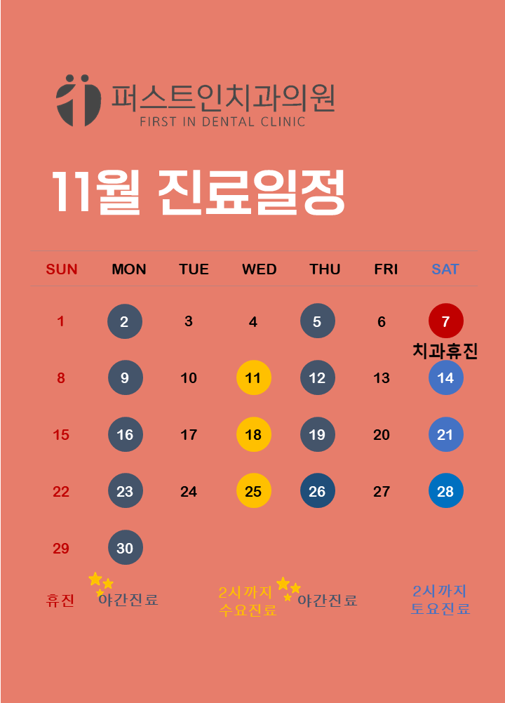 11월 수정 진료일정